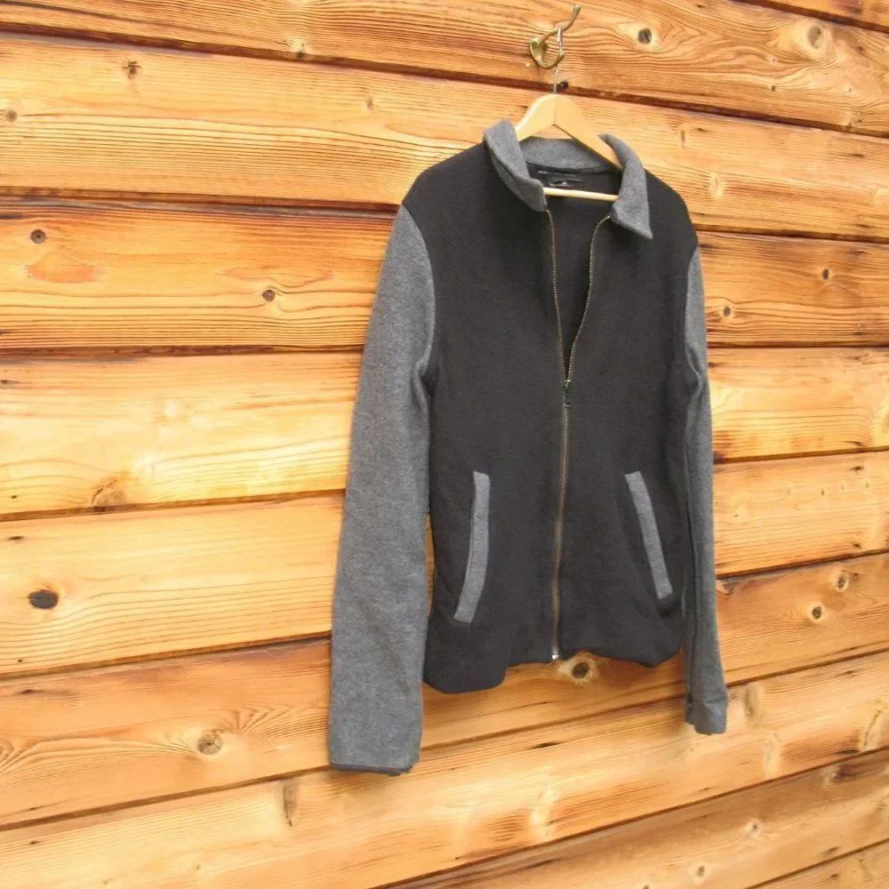 Gray Black Wool Bomber Jacket - Picture 2 of 7